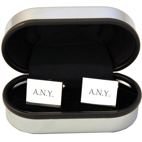 Personalised Rectangle Silver Plated Cufflinks