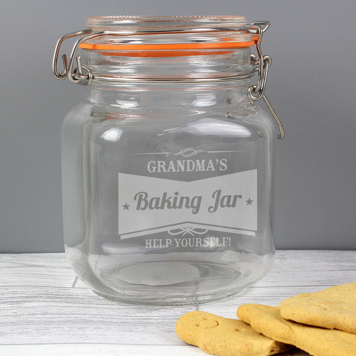Personalised Retro Label Glass Kilner Jar