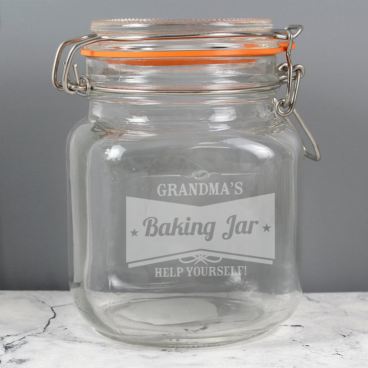Personalised Retro Label Glass Kilner Jar