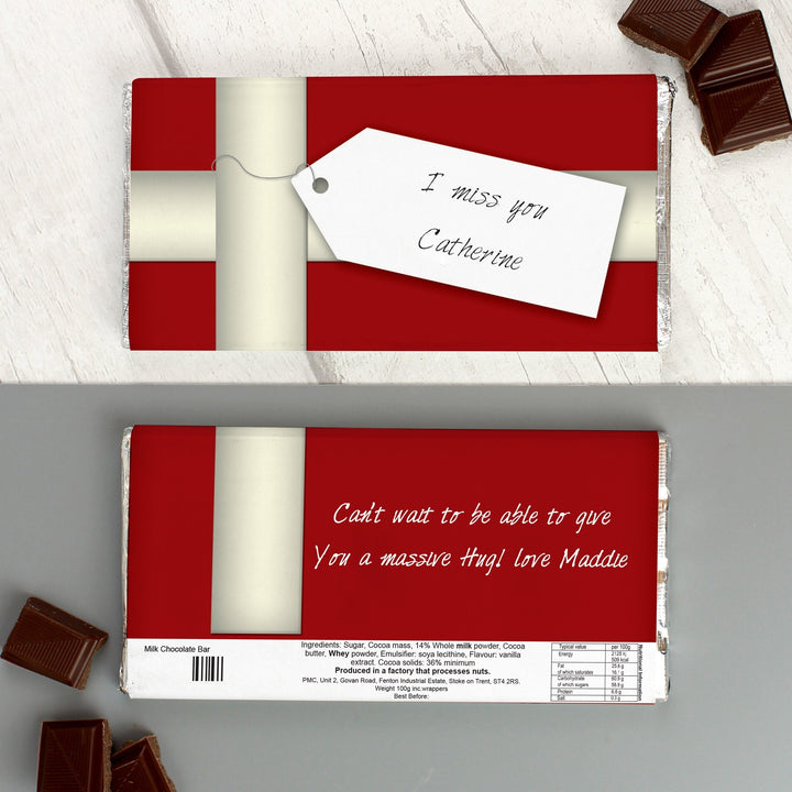Personalised Ribbon Tag Milk Chocolate Bar