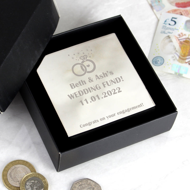 Personalised Rings Square Money Box