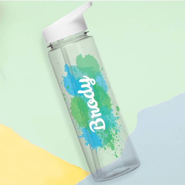 Personalised Splash Water Bottle Green