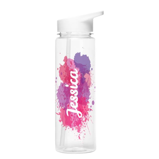 Personalised Splash Water Bottle Pink