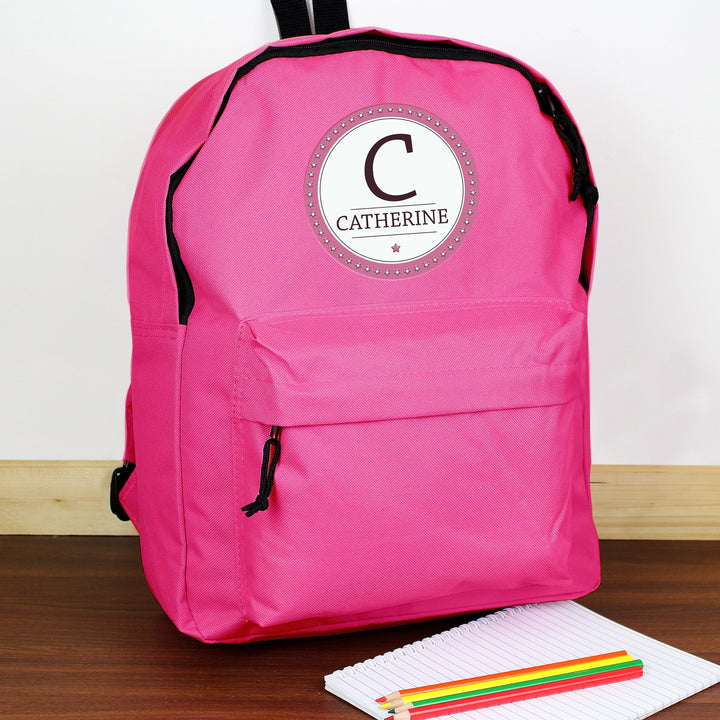 Personalised Star Name Pink Backpack