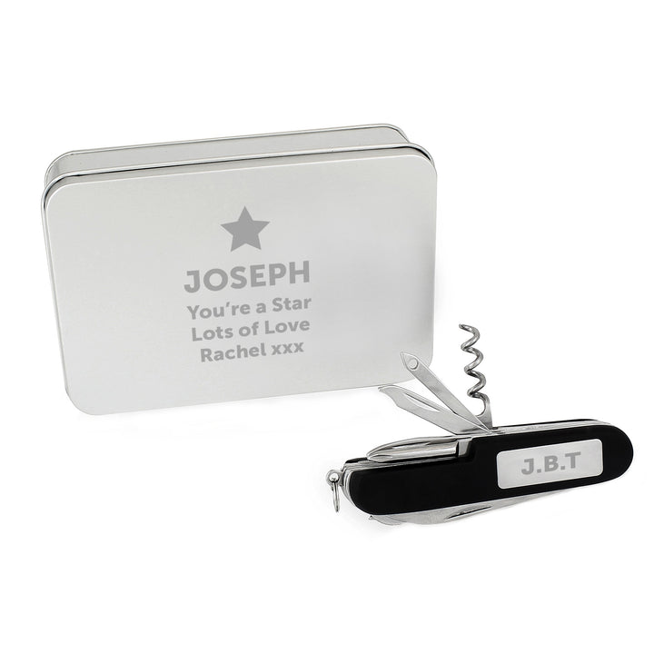 Personalised Star Pen Knife and Box Set