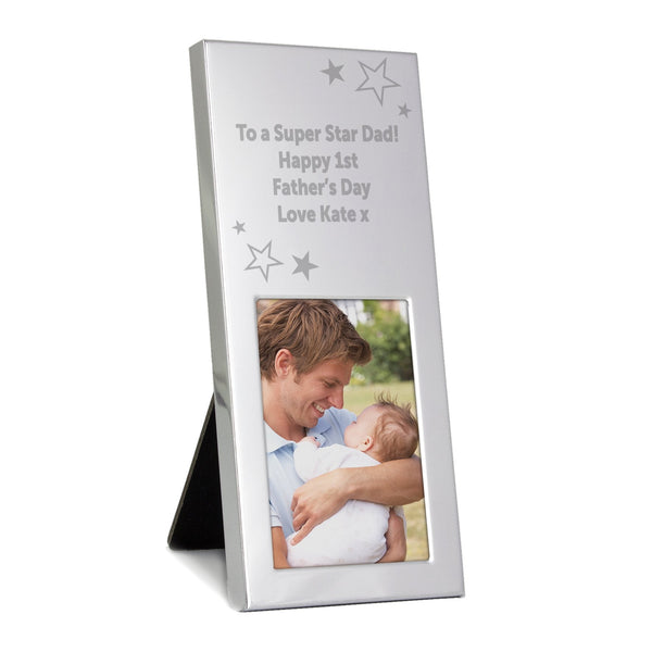 Personalised Stars Small 2x3 Silver Photo Frame