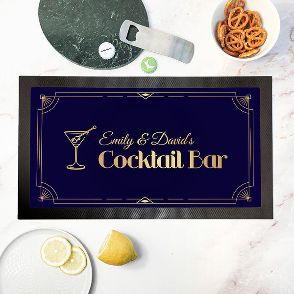 Personalised Stylish Cocktail Bar Mat