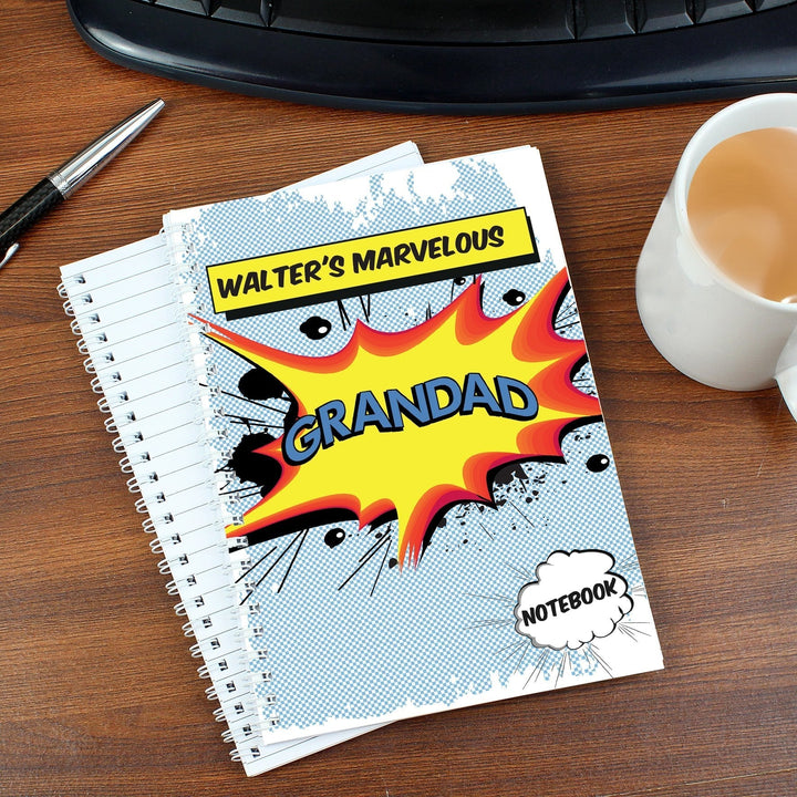 Personalised Super Hero Comic Book Themed A5 Notebook