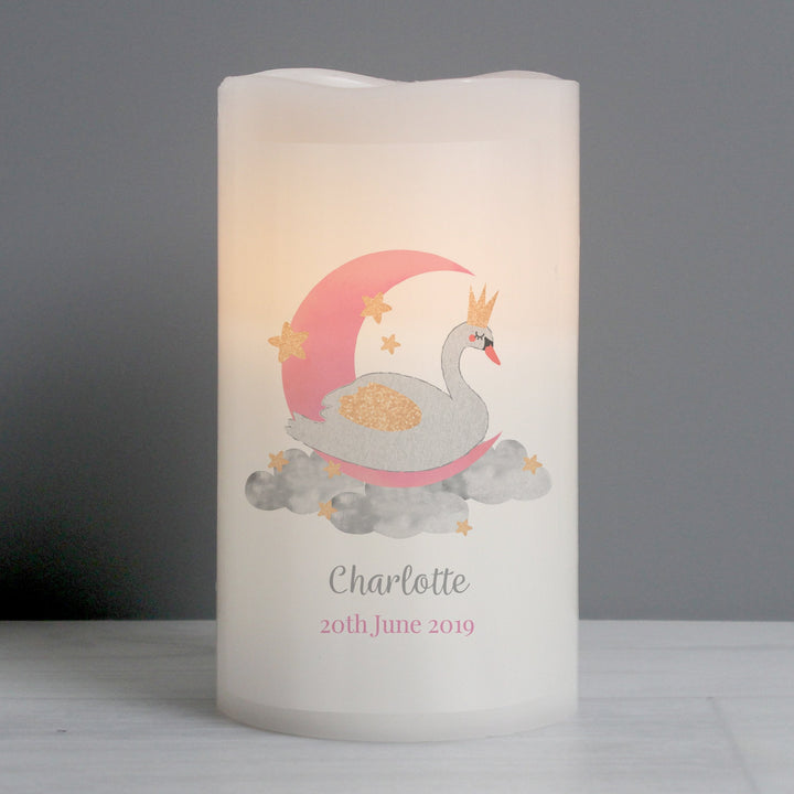 Personalised Swan Lake LED Candle