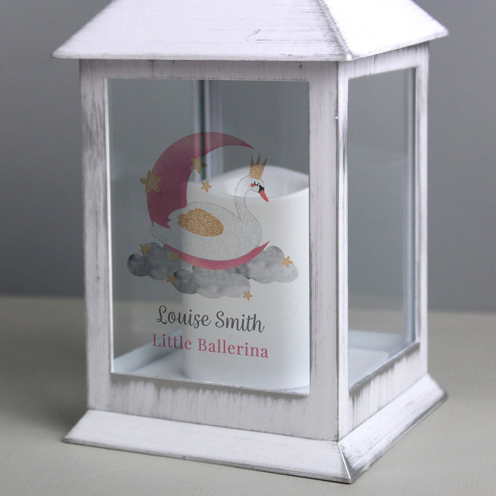 Personalised Swan Lake White Lantern