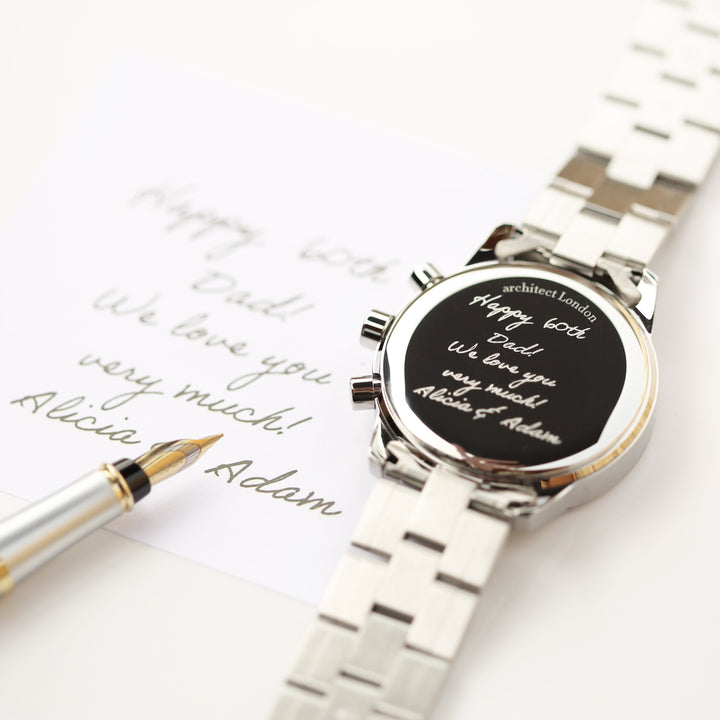 Personalised Swiss Made Men's Architect Endeavour - Handwriting Engraved