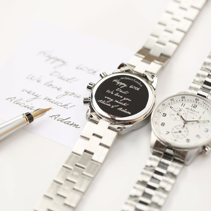 Personalised Swiss Made Men's Architect Endeavour - Handwriting Engraved