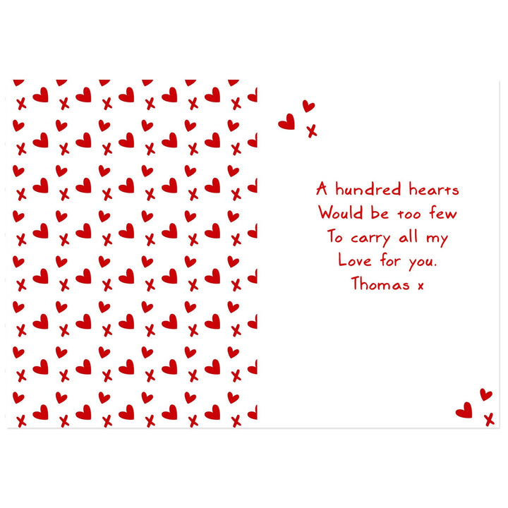 Personalised Teddy Heart Card