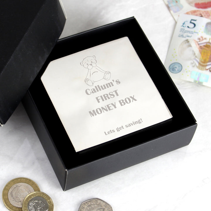 Personalised Teddy Square Money Box
