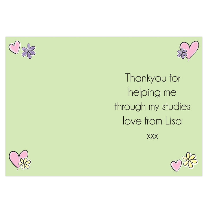 Personalised Thank You Flower Heart Card