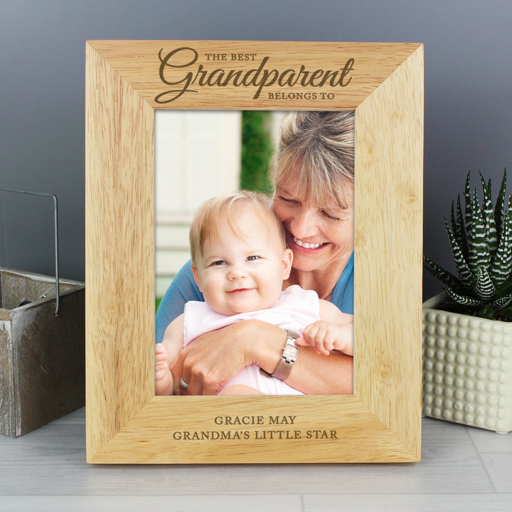 Personalised 'The Best Grandparent' 5x7 Wooden Photo Frame