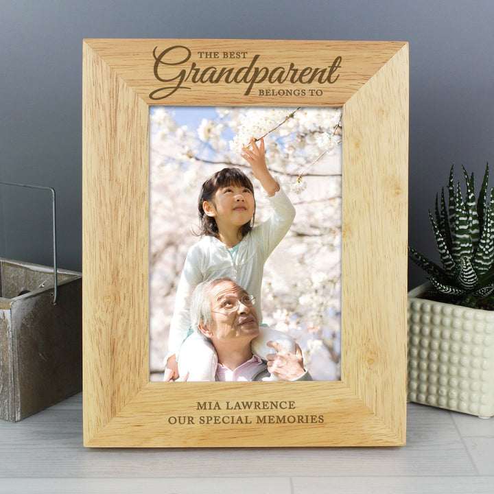 Personalised 'The Best Grandparent' 5x7 Wooden Photo Frame