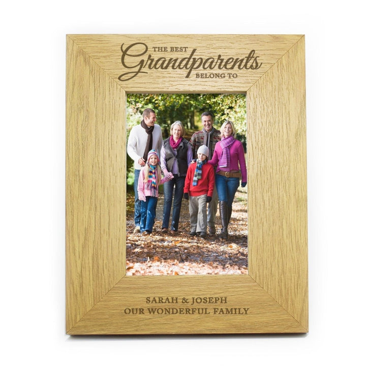 Personalised "The Best Grandparents"4x6 Oak Finish Photo Frame