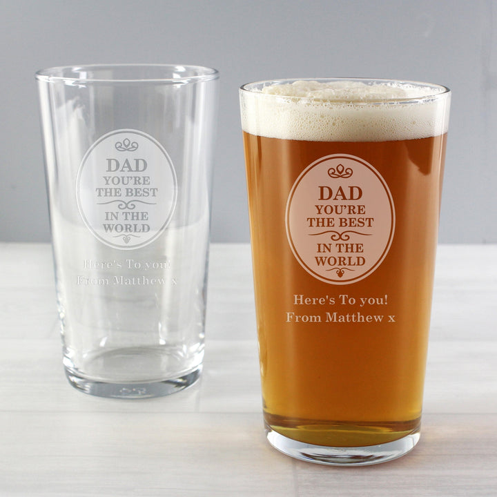 Personalised The Best in the World Pint Glass