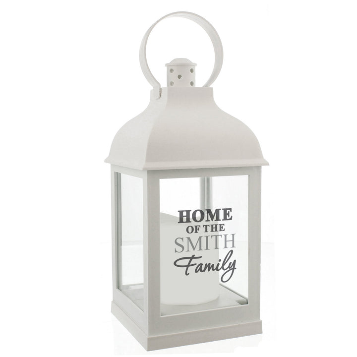 Personalised The Family White Lantern