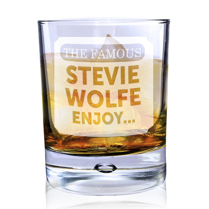 Personalised The Famous... Tumbler Bubble Glass