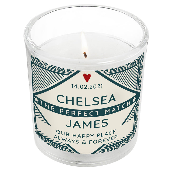 Personalised The Perfect Match Jar Candle