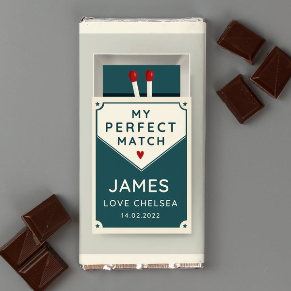 Personalised The Perfect Match Milk Chocolate Bar