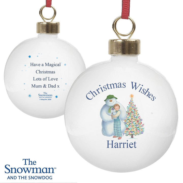 Personalised The Snowman and the Snowdog Friends Bauble