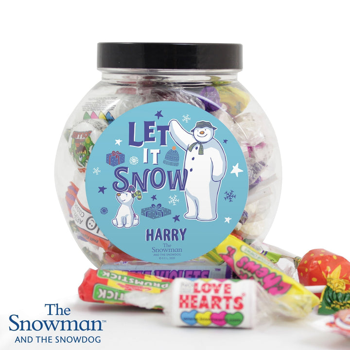 Personalised The Snowman and the Snowdog Sweet Jar
