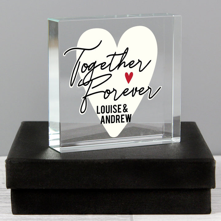 Personalised Together Forever Large Crystal Token - Romantic Gift