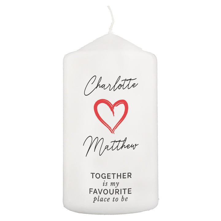 Personalised Together Is My Favorite Place Pillar Candle
