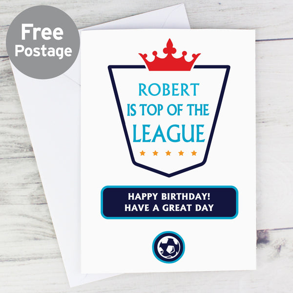 Personalised Top Of The League Card