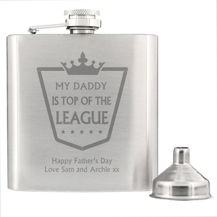 Personalised Top of the League Hip Flask