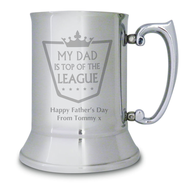 Personalised Top of the League Stainless Steel Tankard
