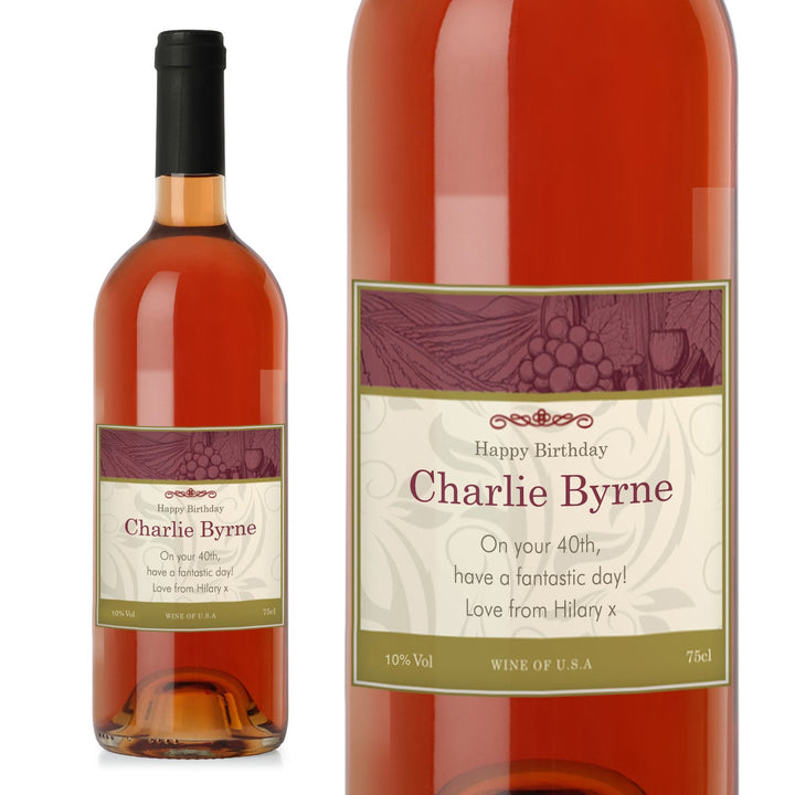 Personalised Traditional Rose Wine