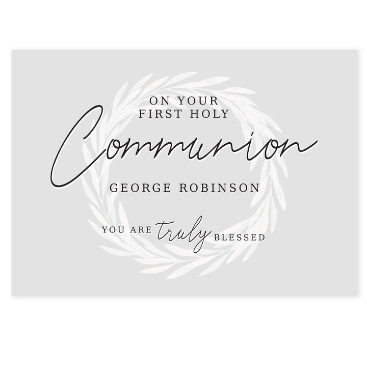 Personalised Truly Blessed First Holy Communion Card