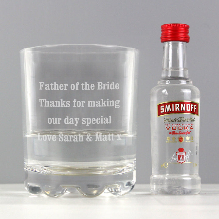 Personalised Tumbler and Smirnoff Vodka Miniature Set