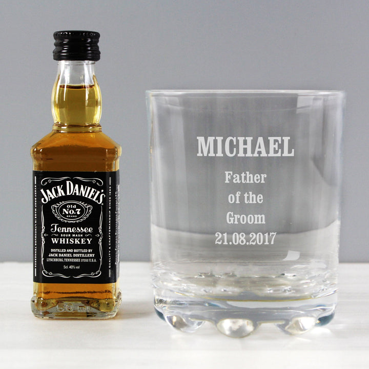 Personalised Tumbler and Whiskey Miniature Set
