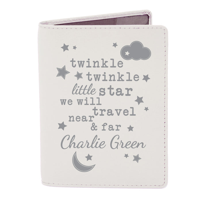 Personalised Twinkle Twinkle Cream Passport Holder