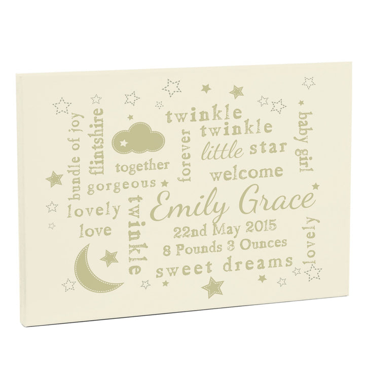 Personalised Twinkle Twinkle Typography Landscape Canvas