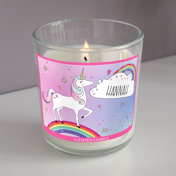 Personalised Unicorn Scented Jar Candle