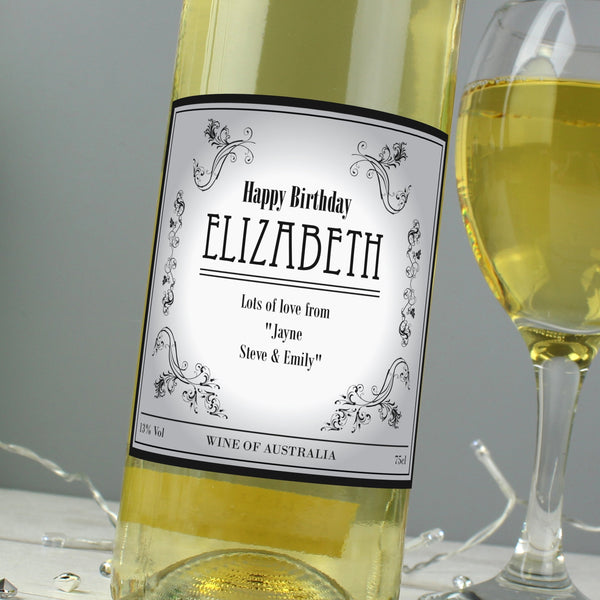 Personalised Vineyard White Wine