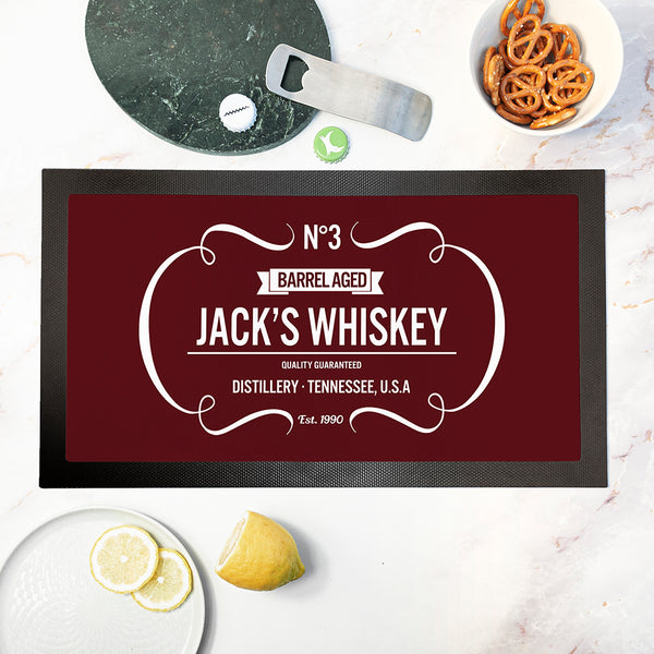 Personalised Vintage Whiskey Bar Mat