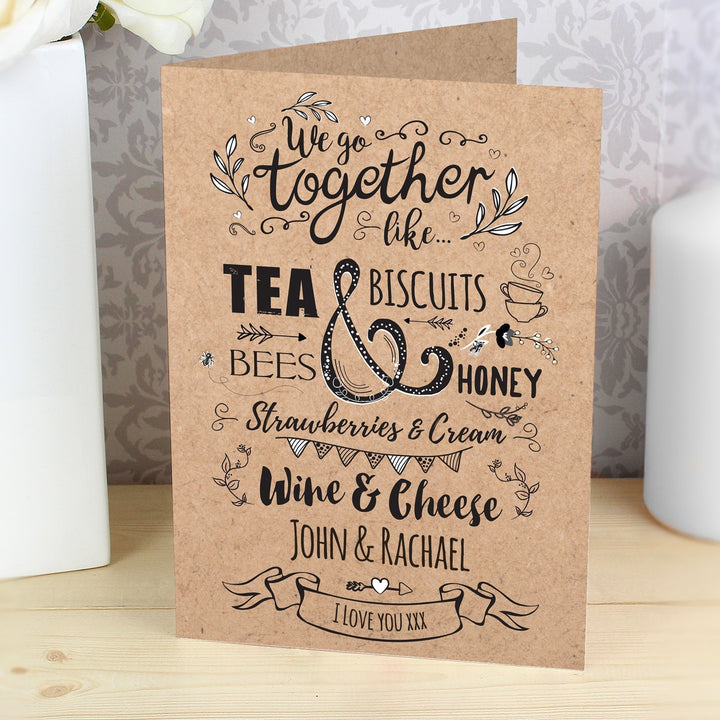 Personalised We Go Together Like.... Card