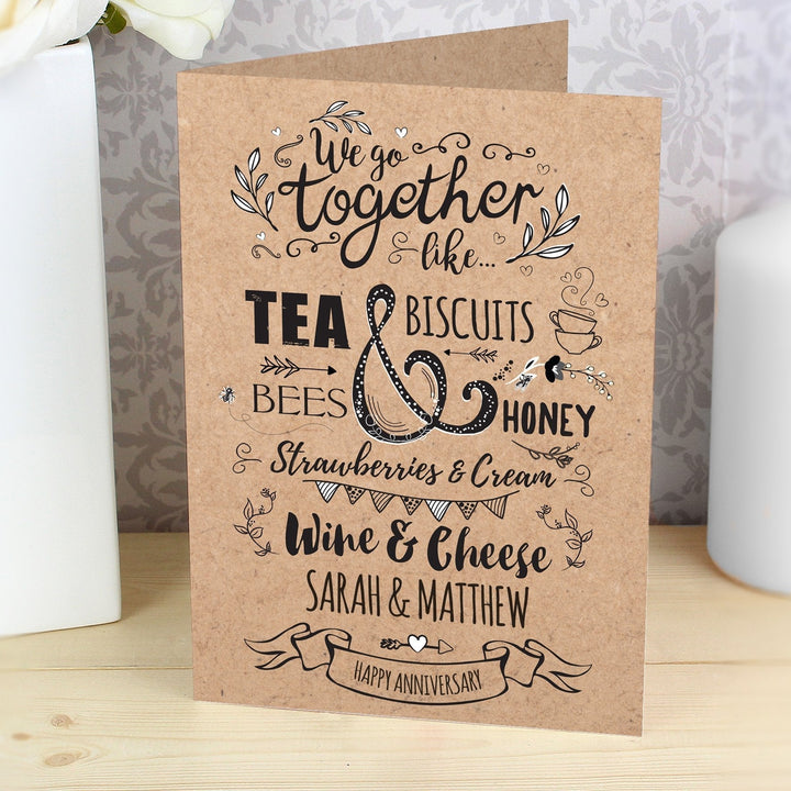 Personalised We Go Together Like.... Card