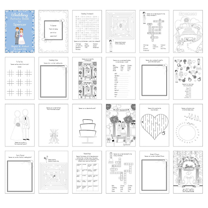 Personalised Wedding Activity Book for Boys