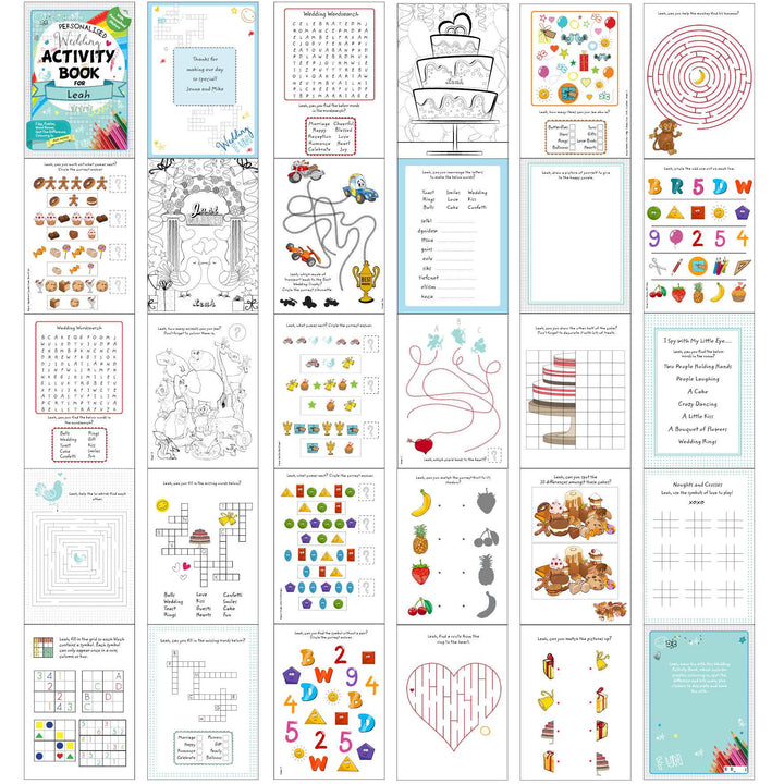 Personalised Wedding Activity Book with Stickers