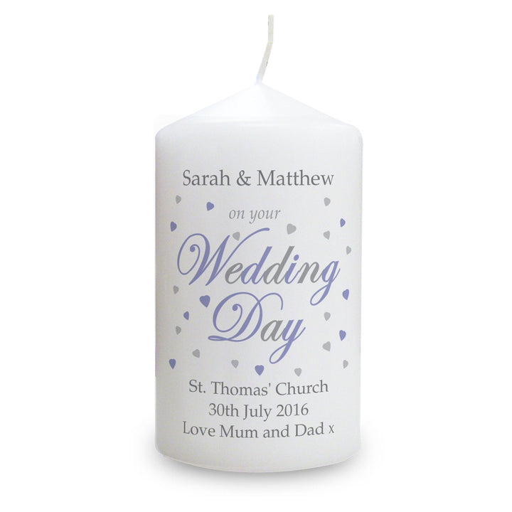 Personalised Wedding Day Pillar Candle