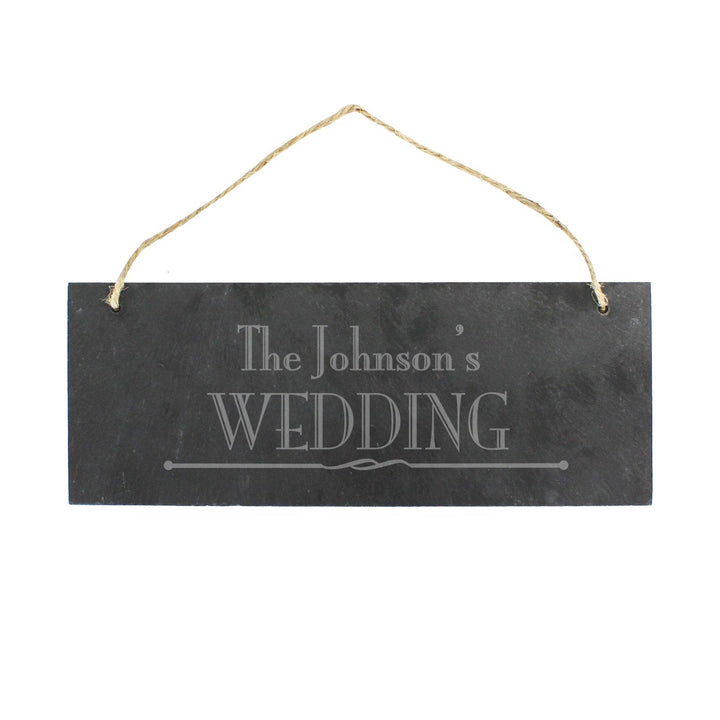 Personalised Wedding Hanging Slate Plaque