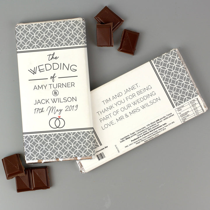 Personalised Wedding Milk Chocolate Bar